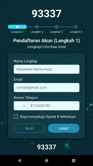 Registrasi Mudah Akun Baru 93337 Untuk Pengguna Android