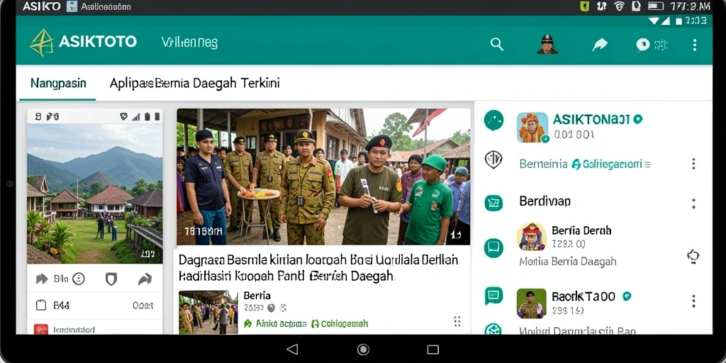 Antarmuka ASIKTOTO menampilkan berita daerah dengan tampilan yang bersih dan simpel.
