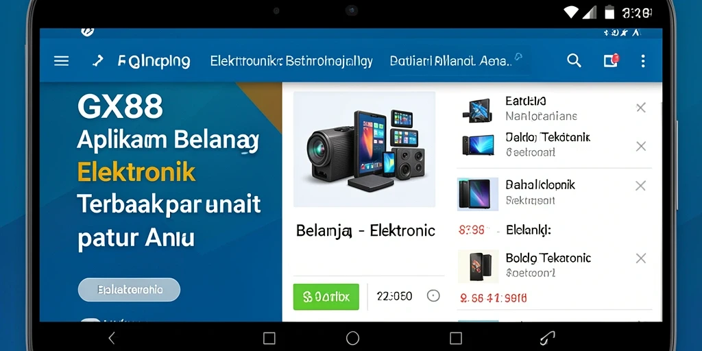 Antarmuka aplikasi GX88 memudahkan belanja elektronik.