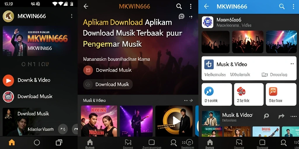 Antarmuka sederhana dan intuitif dari aplikasi Download Musik MKWIN666.
