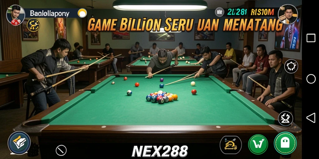 Antarmuka permainan billiard yang menawan dan fungsional.